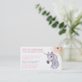 D'appel Carte de visite de jeu - Maman Licorne Amie (Debout devant)