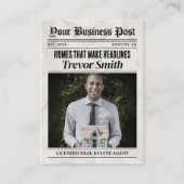 D'appel Carte de visite de journal, agent immobilier moder (Devant)