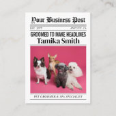 D'appel Carte de visite de journal, Groomer pour animaux e (Devant)