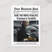 D'appel Carte de visite de journal, Lave-auto et détails d (Devant)