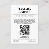 D'appel Carte de visite de journal, Lave-auto et détails d (Dos)