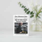 D'appel Carte de visite de journal, Lave-auto et détails d (Debout devant)