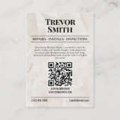 D'appel Carte de visite de journal, Services de bardeaux d (Dos)