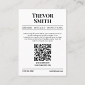 D'appel Carte de visite de journal, Services de bardeaux d (Dos)