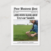 D'appel Carte de visite de journal, soins de la pelouse et (Devant)