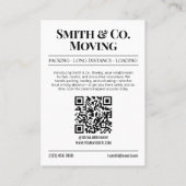 D'appel Carte de visite de journaux, services d'emballage  (Dos)