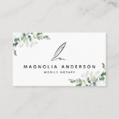 D'appel Carte de visite de notaire mobile Eucalyptus Quill (Devant)