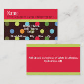 D'appel Carte de visite de poussin de hanche (Devant / Derrière)