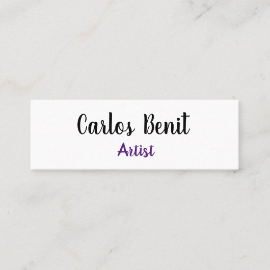 D'appel carte de visite de style de texte simple blanc (Devant)