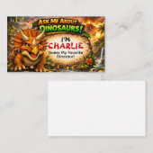 D'appel Carte de visite dinosaure cool pour enfants plus â (Devant / Derrière)