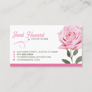 D'appel Carte de visite élégante à fleurs de rose rose