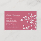 D'appel Carte de visite floral élégant (Dos)