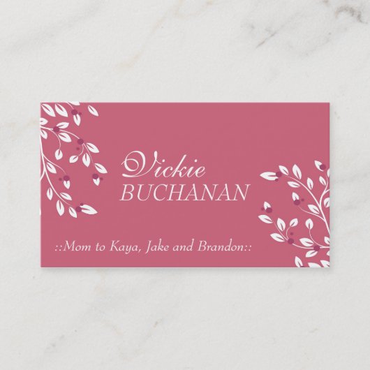 D'appel Carte de visite floral élégant (Devant)