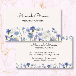 D'appel Carte de visite Jardin de fleurs sauvages aquarell