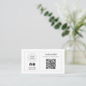 D'appel Carte de visite logo icône sociale QR code minimal (Debout devant)