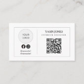D'appel Carte de visite logo icône sociale QR code minimal (Devant)