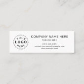 D'appel Carte de visite minimale blanche avec écriture noi (Dos)