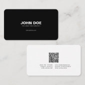 D'appel Carte de visite moderne noir et blanc avec code QR (Devant / Derrière)