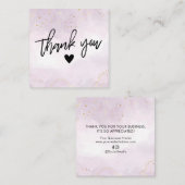 D'appel Carte de visite moderne violet et Merci noir (Devant / Derrière)