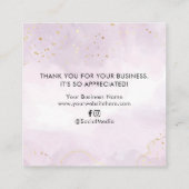 D'appel Carte de visite moderne violet et Merci noir (Dos)