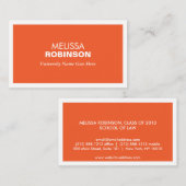 D'APPEL CARTE DE VISITE ORANGE MODERNE POUR ÉTUDIANTS DE C (Devant / Derrière)