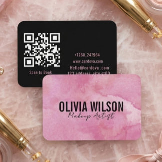D'appel Carte de visite QR d'artiste maquilleuse minimalis