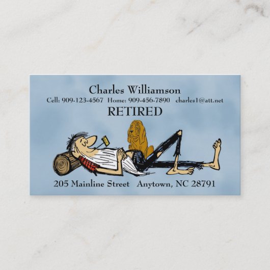 D'appel Carte de visite Rip Van Winkle retraité avec image (Devant)