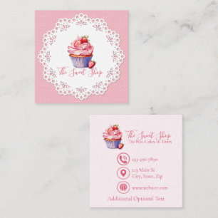 D'appel Carte de visite rose pour boulangerie éditable   C