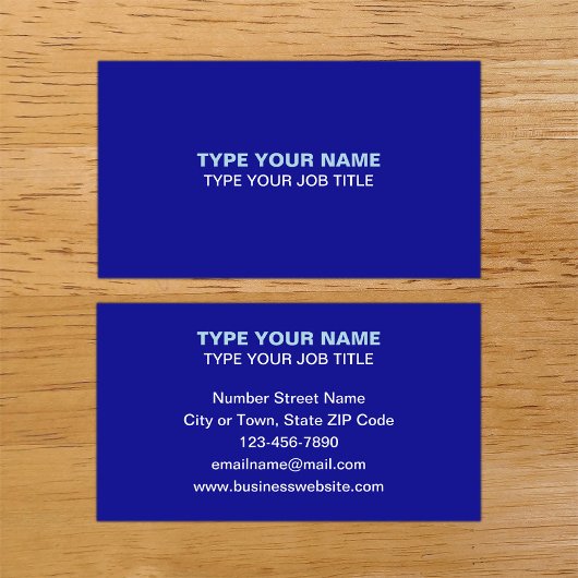 D'appel Carte de visite simple avec texte en bleu