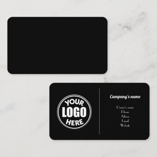 D'APPEL CARTE DE VISITE STANDARD NOIR (Devant / Derrière)