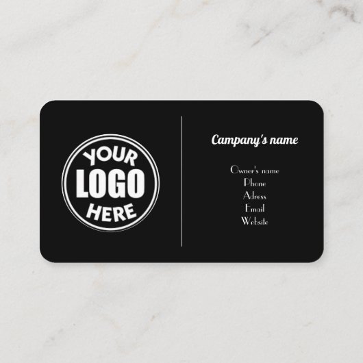 D'APPEL CARTE DE VISITE STANDARD NOIRE (Dos)