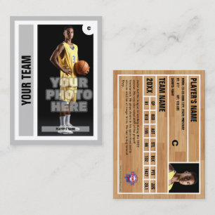 D'appel Carte d'échange de basket-ball personnalisée - gri