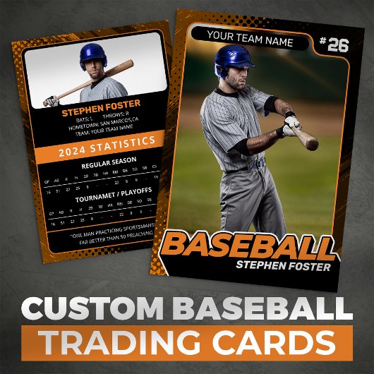 D'appel Carte d'échange Orange & Black Pro Baseball person