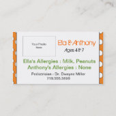 D'appel Carte d'information de maman (Dos)