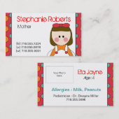 D'appel Carte d'information de maman (Devant / Derrière)