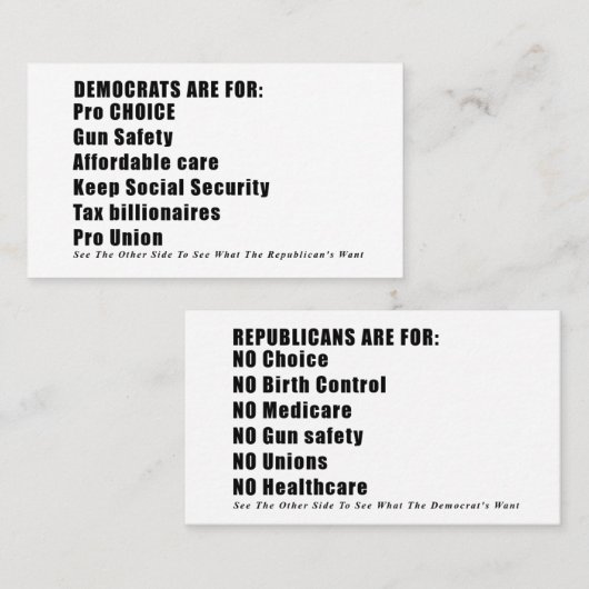 D'appel Carte d'information de vote (Devant / Derrière)