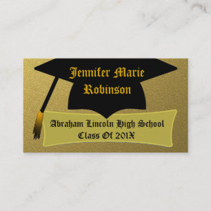 D'appel Carte d'or et du diplômé personnalisé chic de n