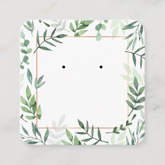 D'appel Carte d'oreille Motif feuille aquarelle (Devant)