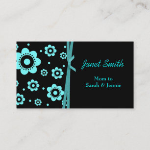 D'appel Carte élégante de maman de noir et d'Aqua