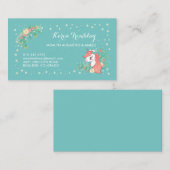 D'appel Carte florale de maman de licorne (Devant / Derrière)