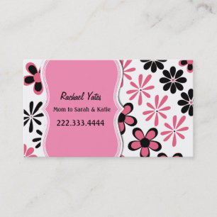 D'appel Carte florale rose et noire élégante de maman