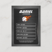 D'appel Carte Graphite Baseball, Lecteur Baseball (Dos)