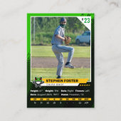 D'appel Carte Green Baseball Trading Photo Logo de Basebal (Devant)