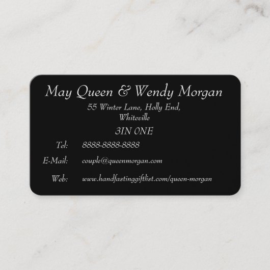 D'appel Carte lesbienne de contact de Handfasting de (Devant)