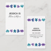 D'appel Carte maman avec pièces de puzzle Turquoises, viol (Devant / Derrière)