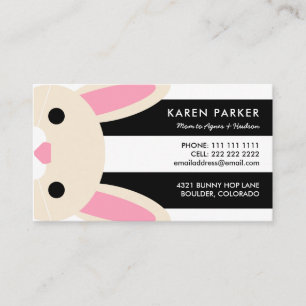 D'appel Carte maman Bunny Black Stripes