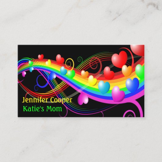 D'appel Carte Maman Jouer Date Oeil attraper Coeur Rainbow (Devant)
