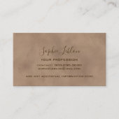 D'appel Carte Marron Élégante Vieille avec Nom en Script (Devant)