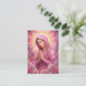D'appel Carte mémorial de la Vierge Marie rose (Debout devant)