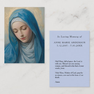 D'appel Carte mémorielle de la Vierge Marie bleue